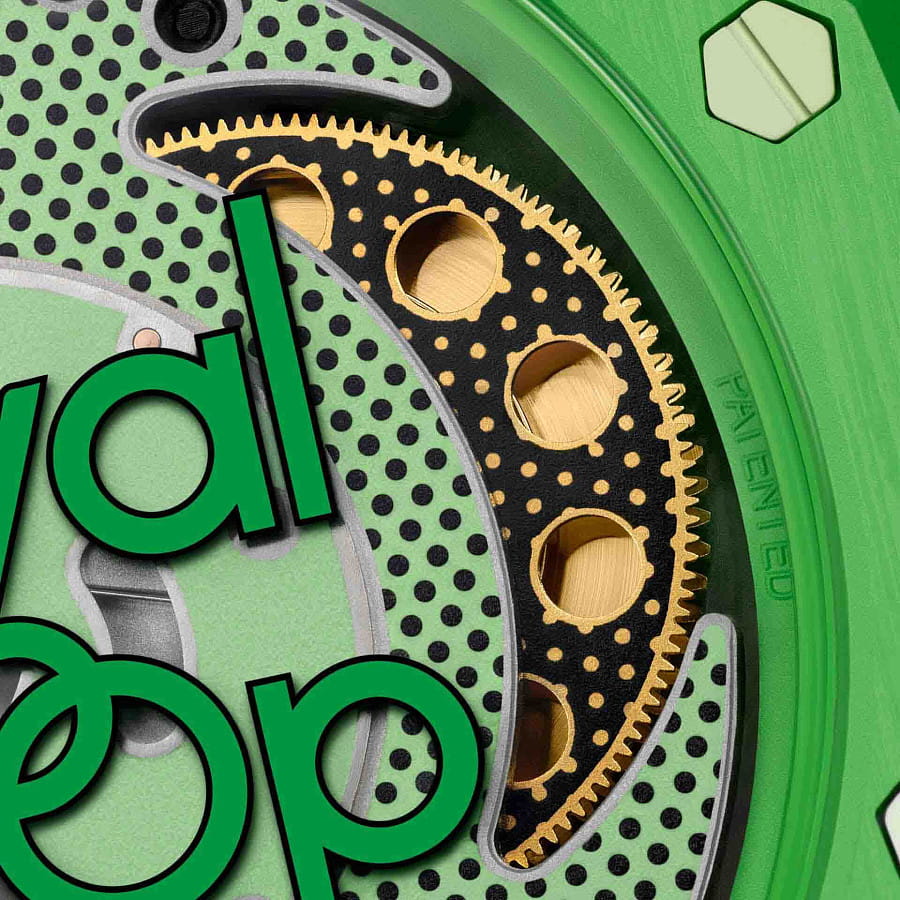 Часы Audemars Piguet x Swatch Royal Pop Green Eight SSX03G100N — кожаный, женские