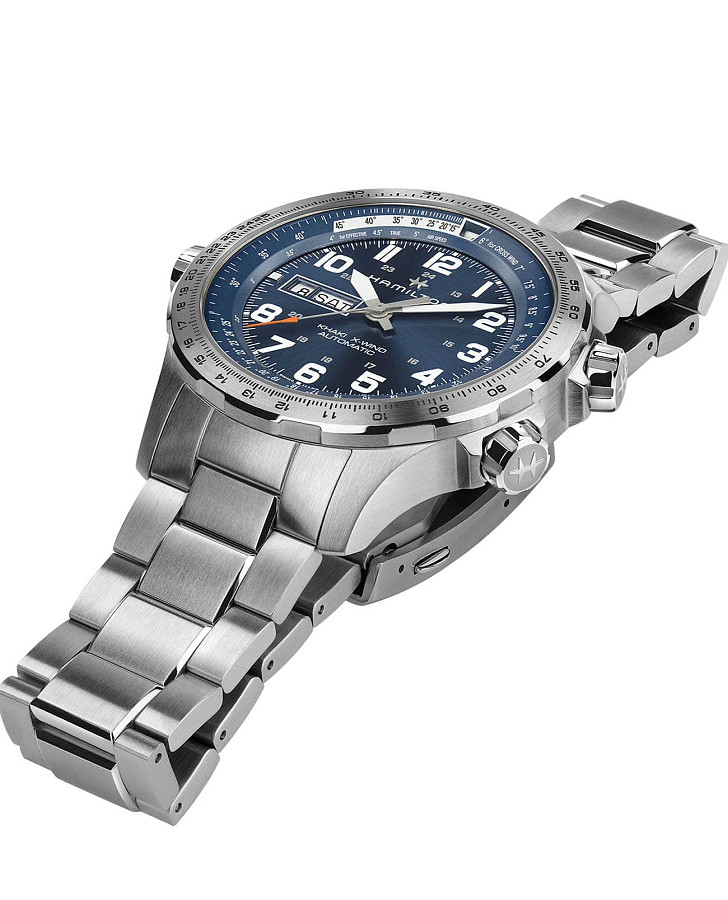 Часы Hamilton Khaki Aviation X Wind Day Date Auto H77765141 — синий, сталь