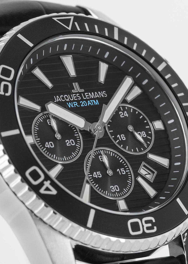 Часы Jacques Lemans Liverpool Diver 1-2206A — кварцевые, сталь металл