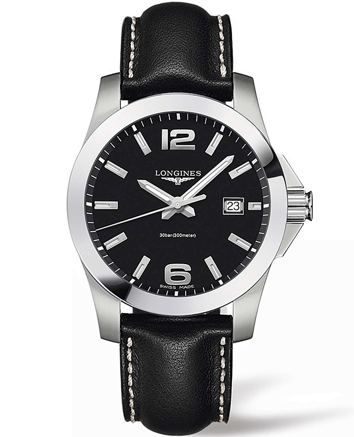 Часы Longines Conquest L3.759.4.58.0 — мужские, черный