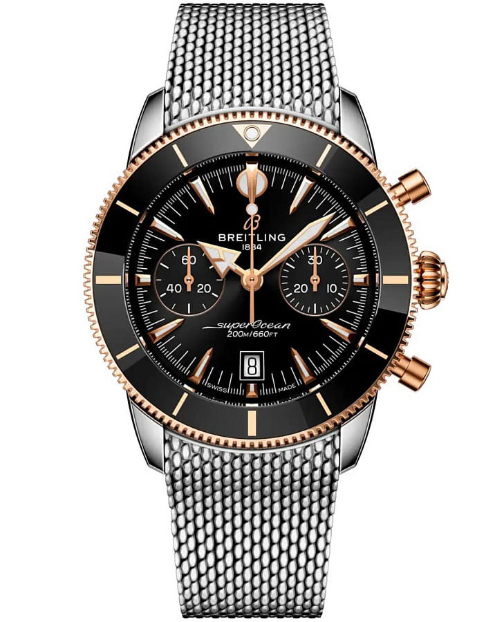 Часы Breitling Superocean Heritage B01 Chronograph 42 mm UB0156H11B1A1 — мужские, черный