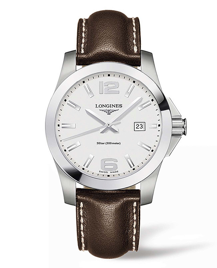 Часы Longines Conquest L3.759.4.76.4 — мужские, белый