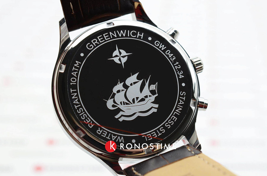 Часы Greenwich Skipper GW 043.12.34 — серый, сталь металл