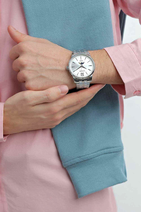 Часы Citizen Basic Moonphase AK5000-54A — серебристый, сталь металл