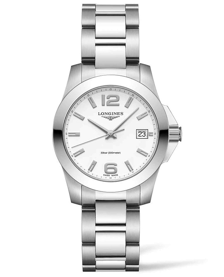 Часы Longines Conquest L3.377.4.16.6 — женские, серебристый