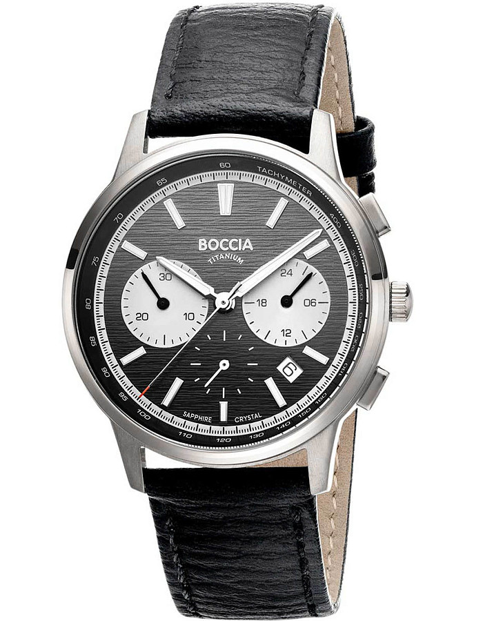 Часы Boccia Titanium Circle-Oval 3734-01 — мужские, черный