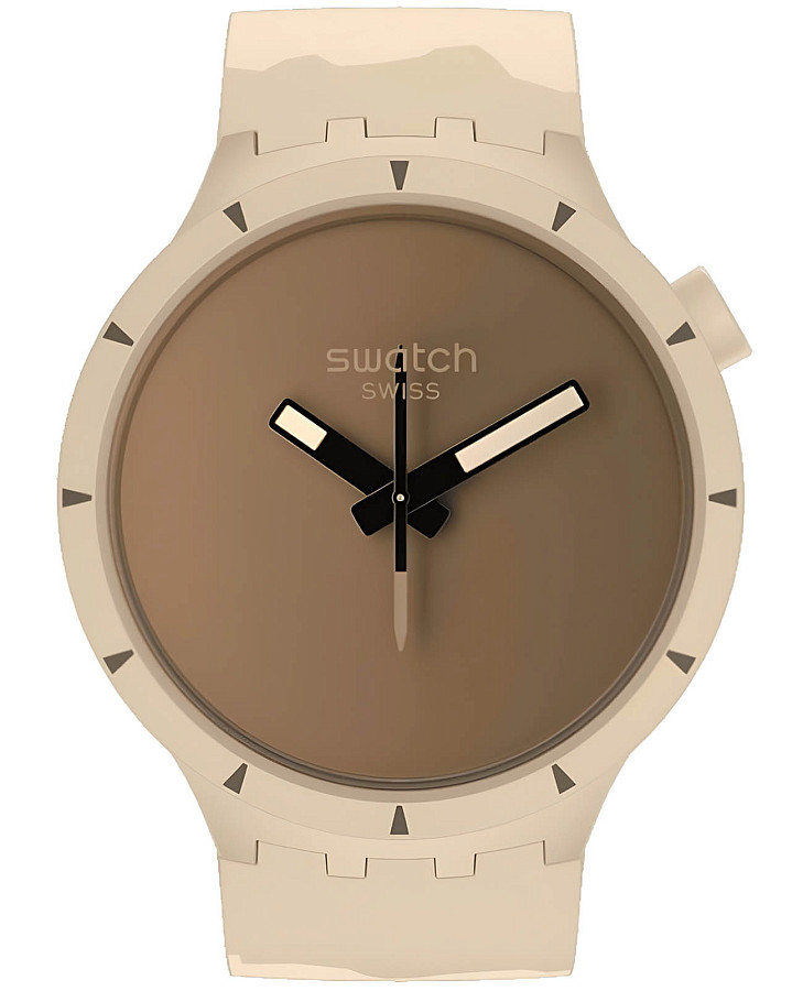 Часы Swatch Big Bold Bioceramic SB03C101 — мужские, коричневый