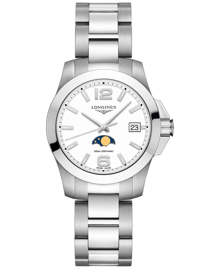 Часы Longines Conquest L3.381.4.16.6 — женские, белый