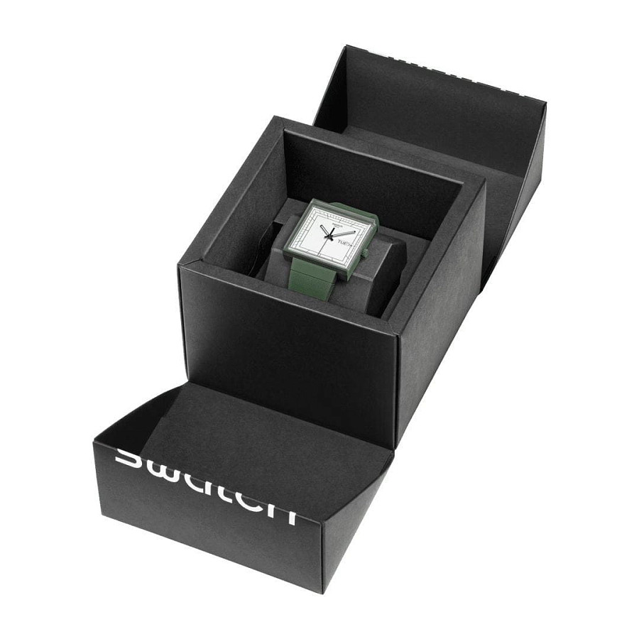 Часы Swatch Square Bioceramic Standard SO34G700 — женские, биоматериал
