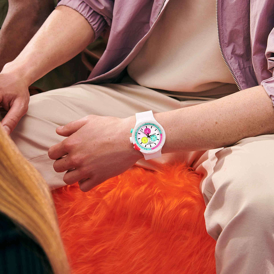 Часы Swatch Big Bold Chrono Biosourced SB06W100 — артикул SB06W100