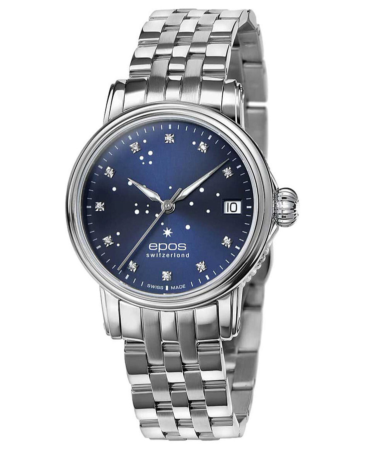 Часы Epos Ladies Diamonds 4390.152.20.96.30 — женские, синий