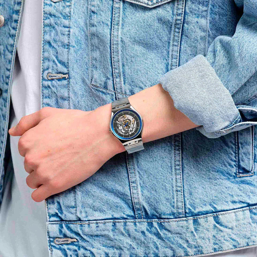 Часы Swatch Skin Irony Ringing In Blue SS07S116GG — сталь металл, Швейцария