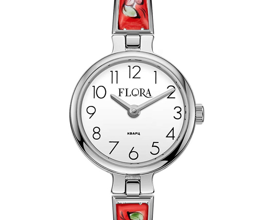 Часы УЧЗ Flora 1704F-3 — кварцевые, латунь