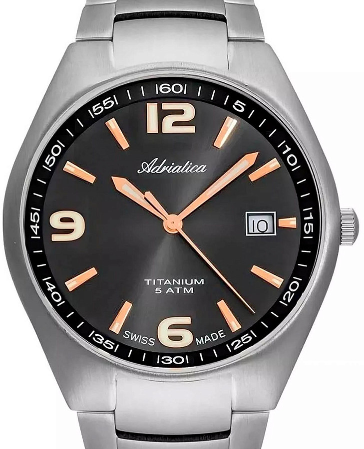Часы Adriatica Titanium A1069.41R6Q — кварцевые, титан