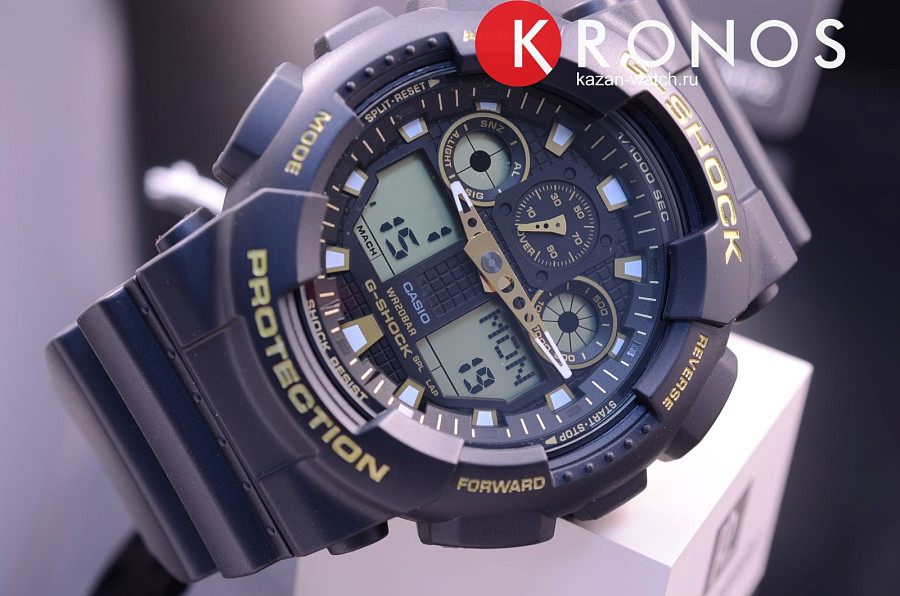 Часы Casio G-Shock GA-100GBX-1A9 — пластик, мужские