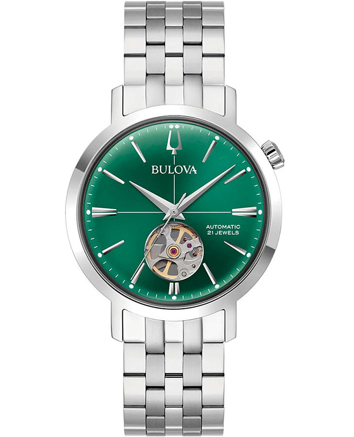 Часы Bulova Automatic 96A319 — мужские, зеленый