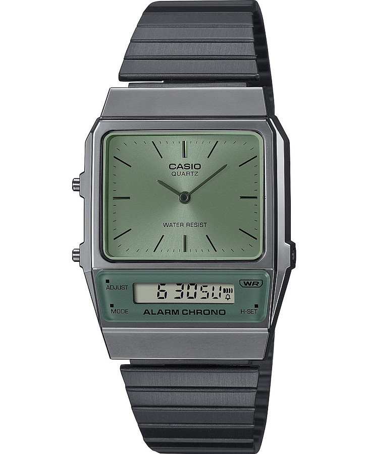 Часы Casio Vintage AQ-800ECGG-3A — мужские, зеленый