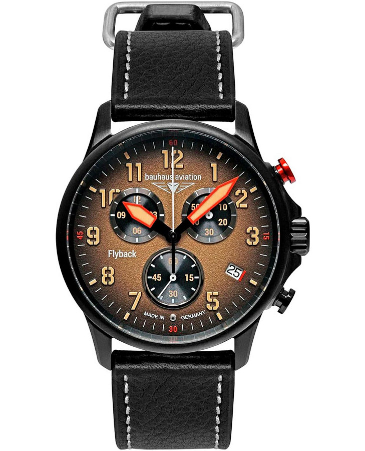 Часы Bauhaus Aviation Flight Control 28885 — мужские, коричневый