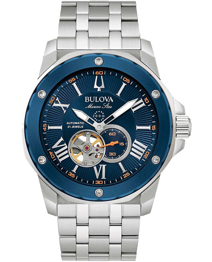 Часы Bulova Marine Star 98A302 — мужские, синий