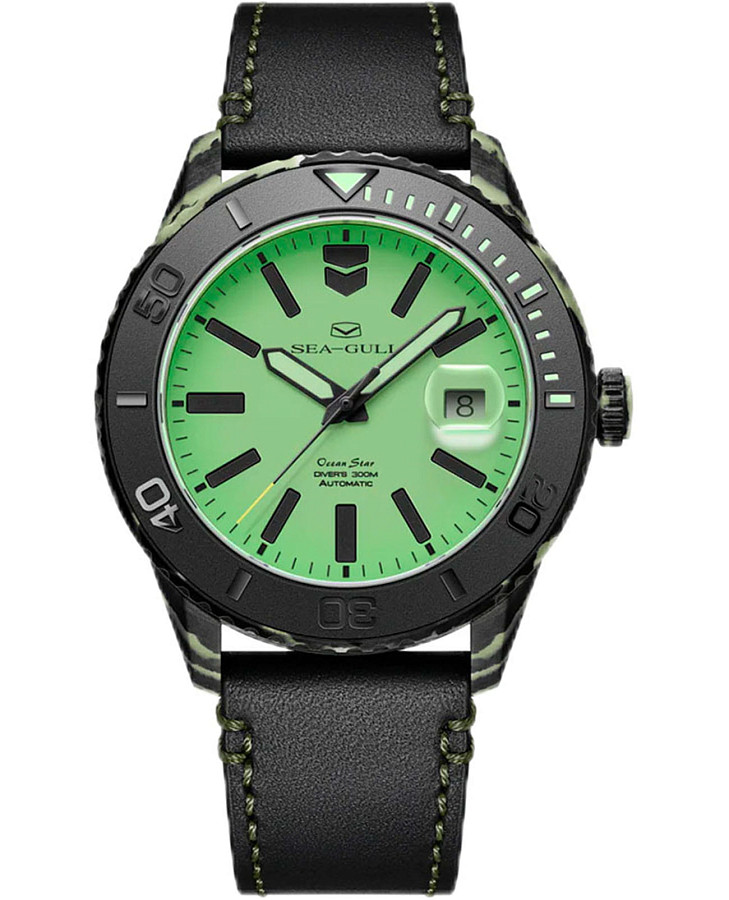 Часы Seagull Ocean Star 419.92.1214 — мужские, зеленый