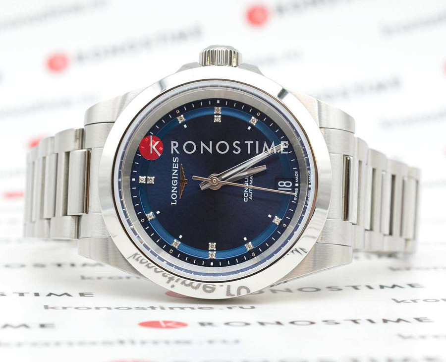 Часы Longines Conquest L3.430.4.97.6 — механические, металл сталь