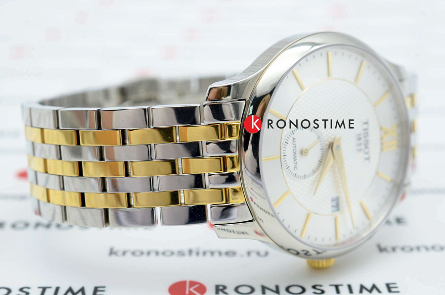 Часы Tissot Tradition Automatic Small Second T063.428.22.038.00 — мужские, сталь c pvd покрытием