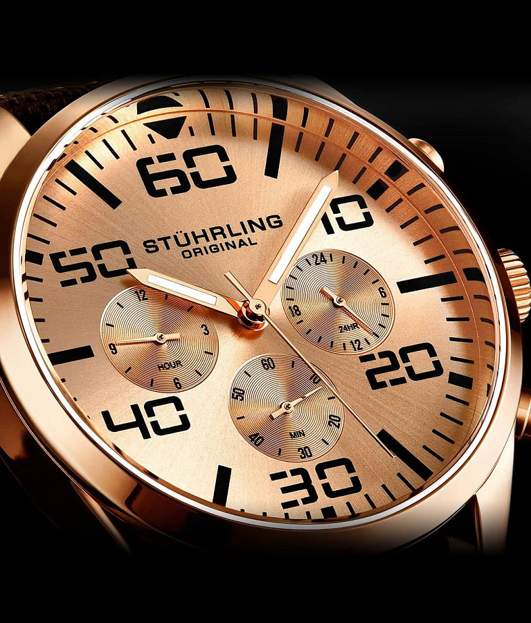 Часы Stuhrling Aviator 4001.5 — сталь металл, США