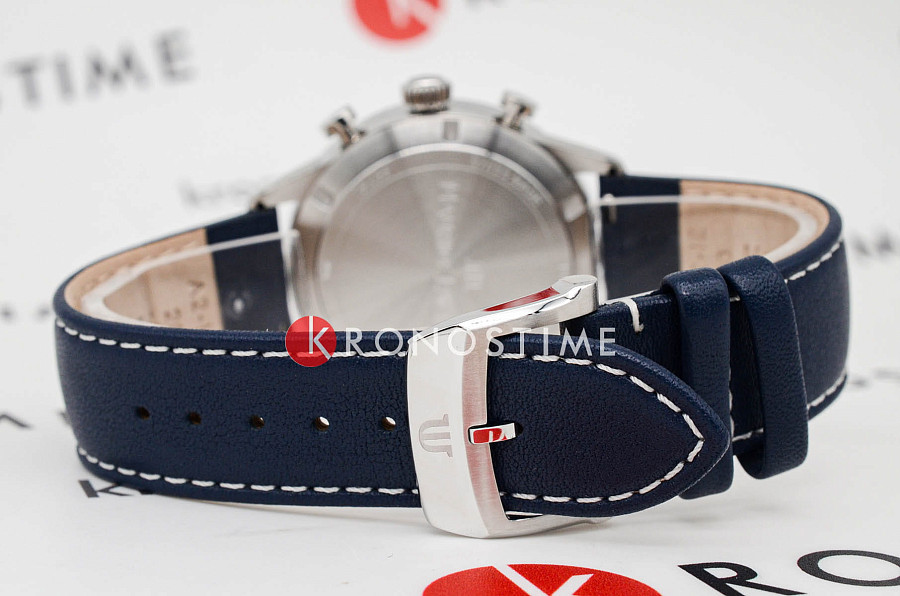 Часы Maurice Lacroix 1975 Quartz Chronograph 40mm 751038-SS001-131-4 — кожаный, мужские