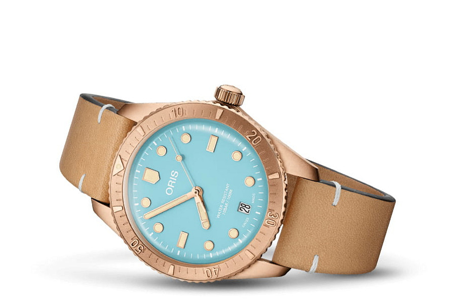 Часы Oris Divers Sixty‑Five 'Cotton Candy' 01 733 7771 3155-07 5 19 04BR — механические, бронза
