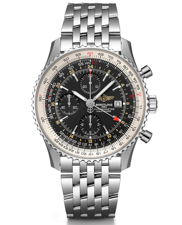 Часы Breitling Navitimer Chronograph GMT 46 A24322121B1A1 — мужские, черный