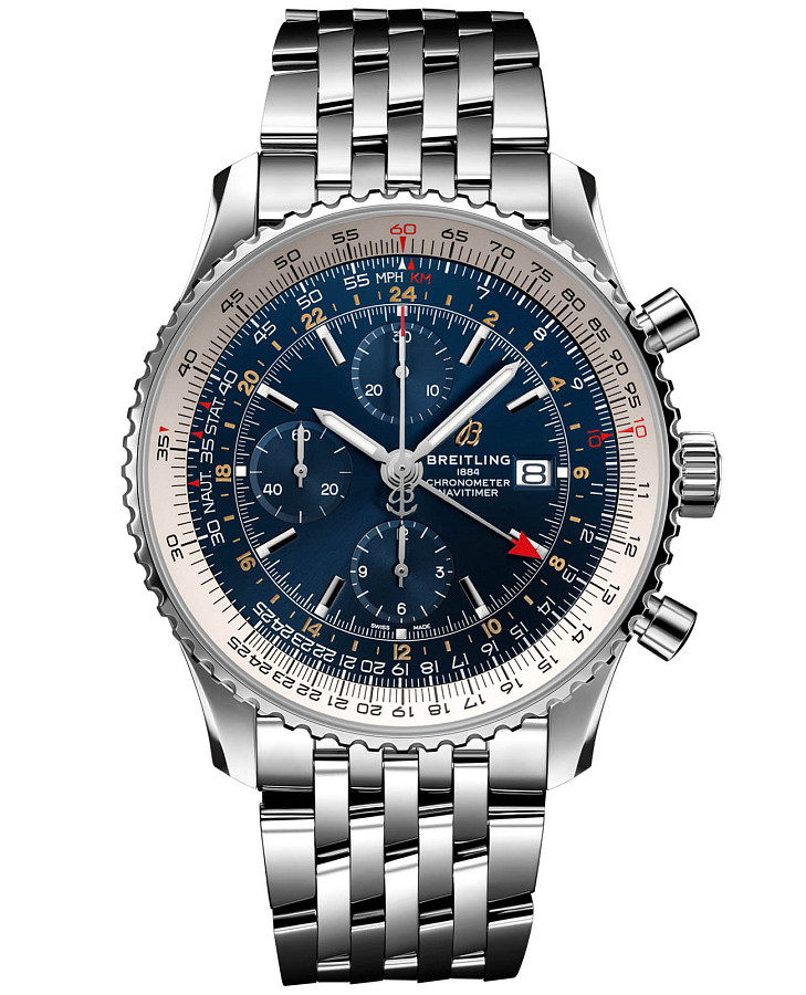 Часы Breitling Navitimer Chronograph GMT 46 A24322121C2A1 — мужские, синий