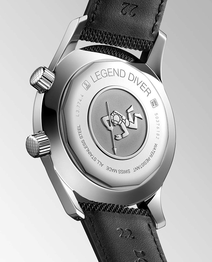 Часы Longines Legend Diver Watch L3.774.4.50.0 — кожаный, мужские