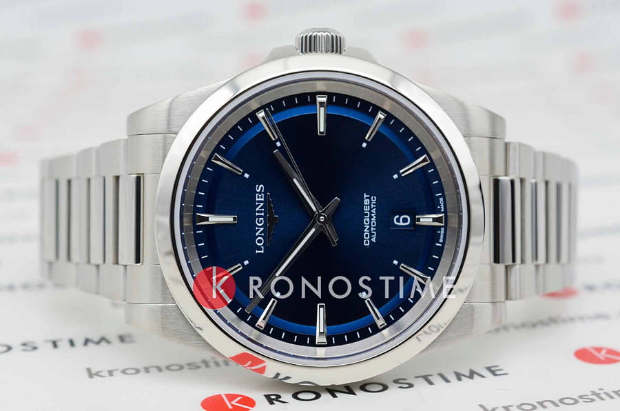 Часы Longines Conquest L3.830.4.92.6 — механические, сталь металл