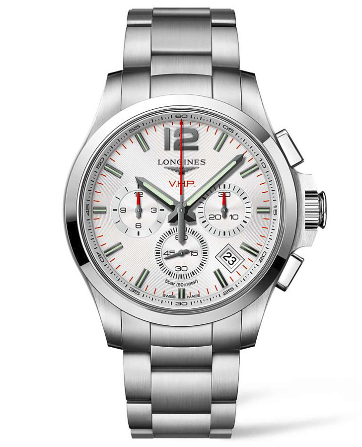 Часы Longines Conquest V.H.P. L3.717.4.76.6 — мужские, серебристый