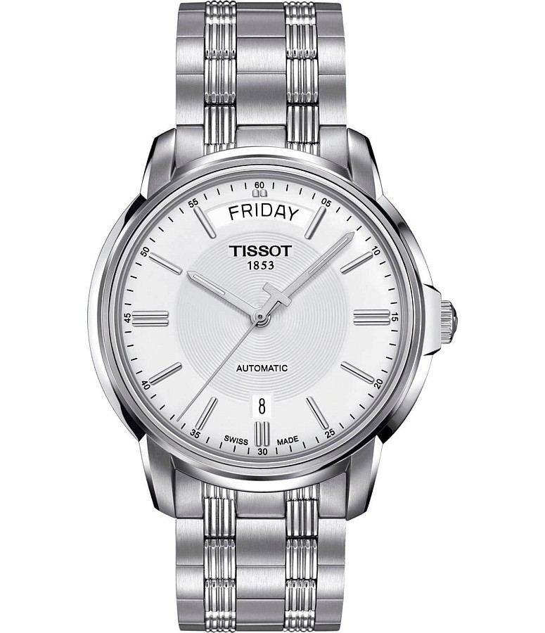 Часы Tissot Automatics III Day Date T065.930.11.031.00 — мужские, белый