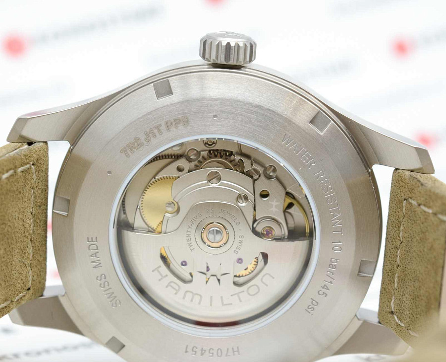Часы Hamilton Khaki Field Titanium Auto H70545550 — кожаный, мужские
