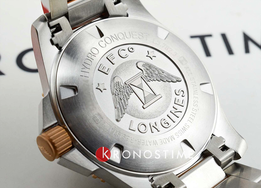 Часы Longines HydroConquest L3.782.3.78.7 — мужские, нержавеющая сталь с pvd-покрытием