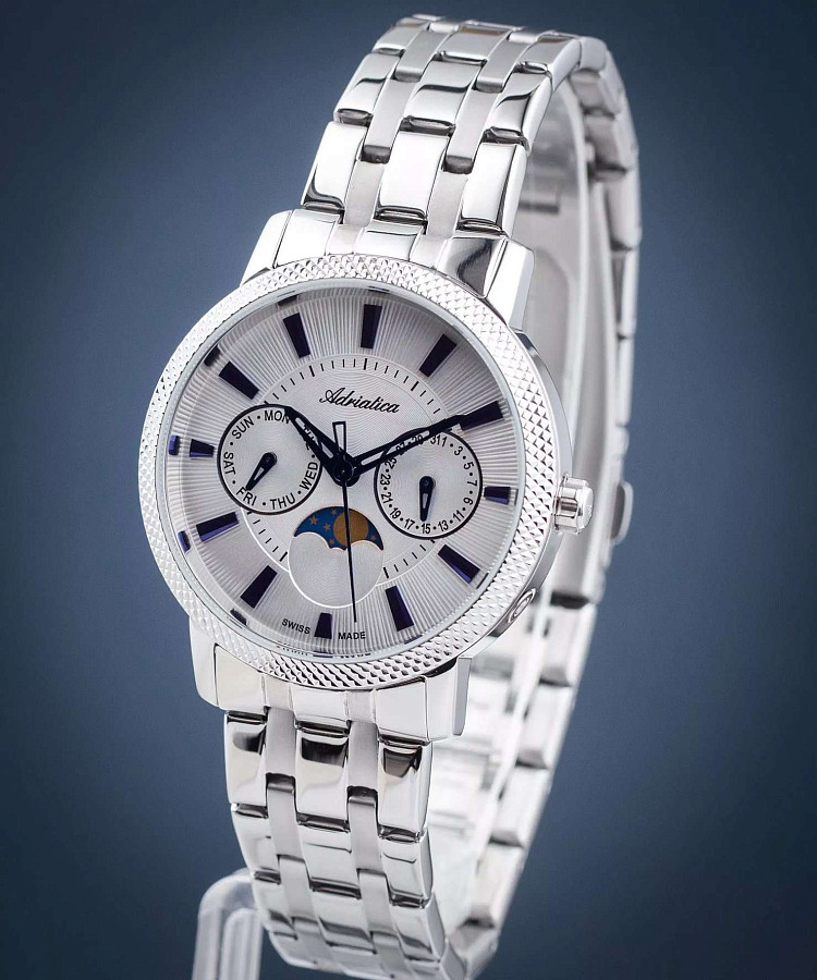 Часы Adriatica Moonphase A3808.51B3QF — нержавеющая сталь, женские