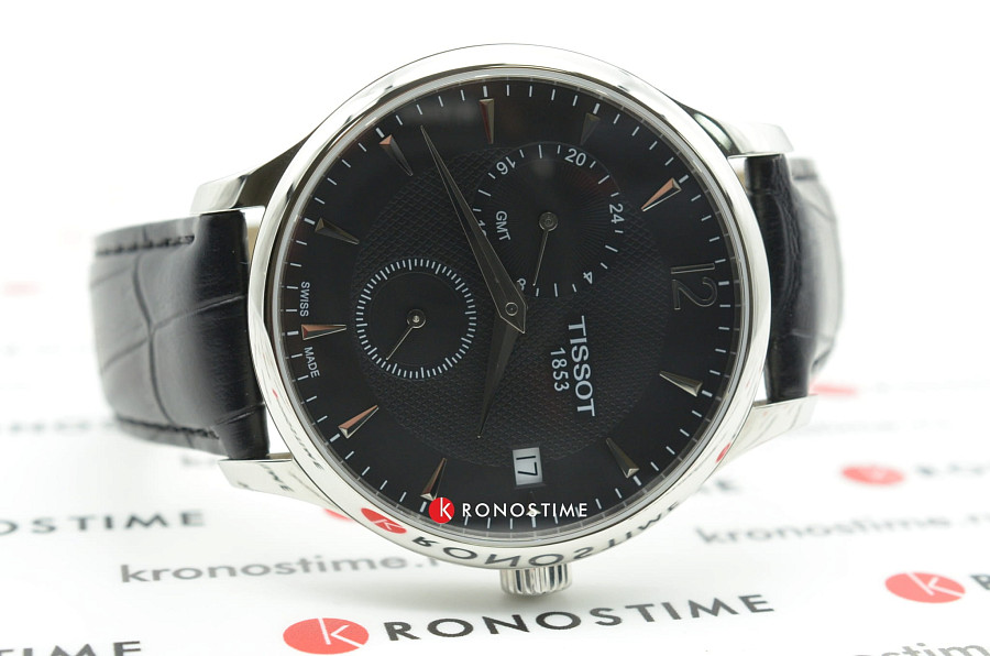 Часы Tissot Tradition GMT T063.639.16.057.00 — кожаный, мужские