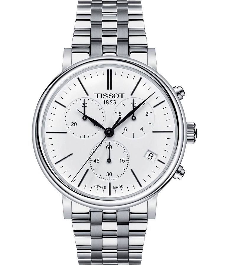 Часы Tissot Carson Premium Chronograph T122.417.11.011.00 — мужские, белый
