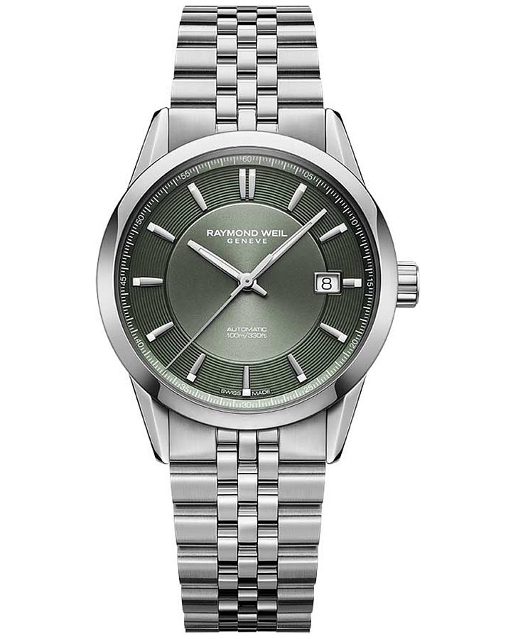 Часы Raymond Weil Freelancer 2771-ST-52051 — мужские, зеленый