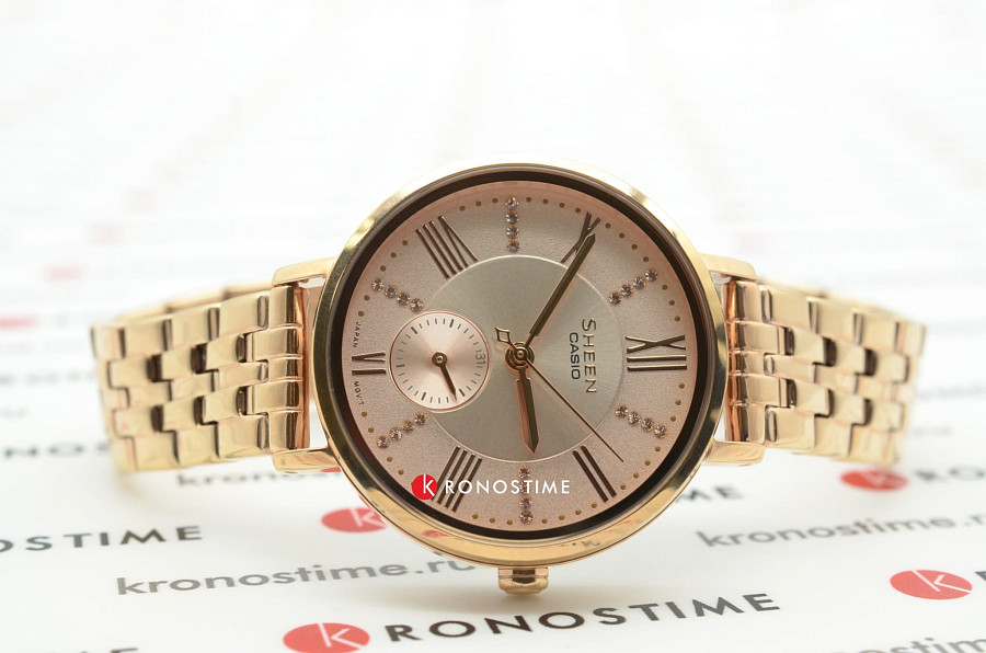 Часы Casio Sheen SHE-3066PG-4AUEF — сталь с ip покрытием, женские