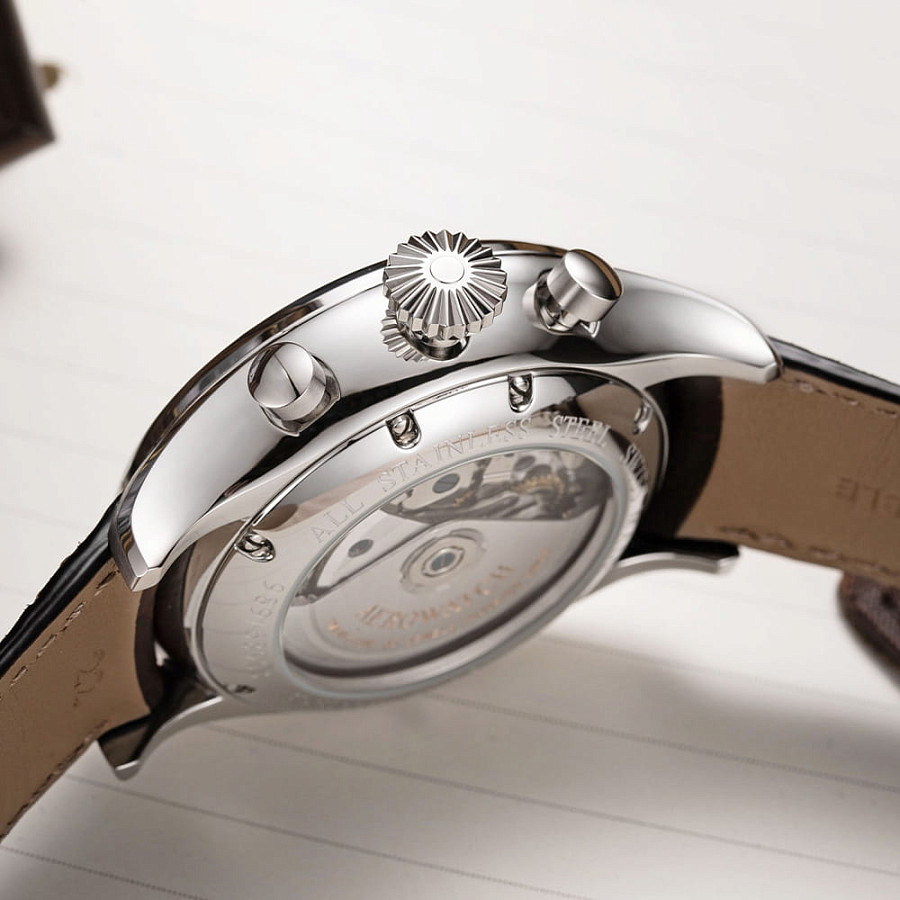 Часы Aerowatch Les Grandes Classiques Chrono Moon Phase Limited Edition 69989 AA04 — механические, металл сталь