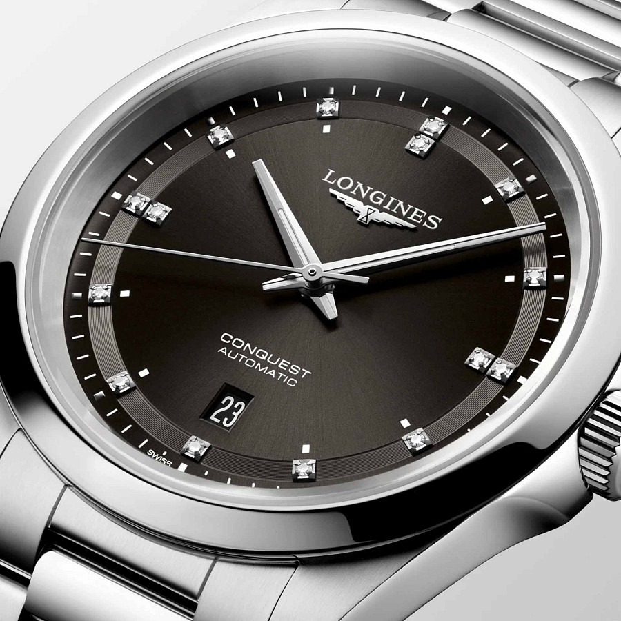 Часы Longines Conquest 41 mm L3.830.4.57.6 — механические, металл сталь