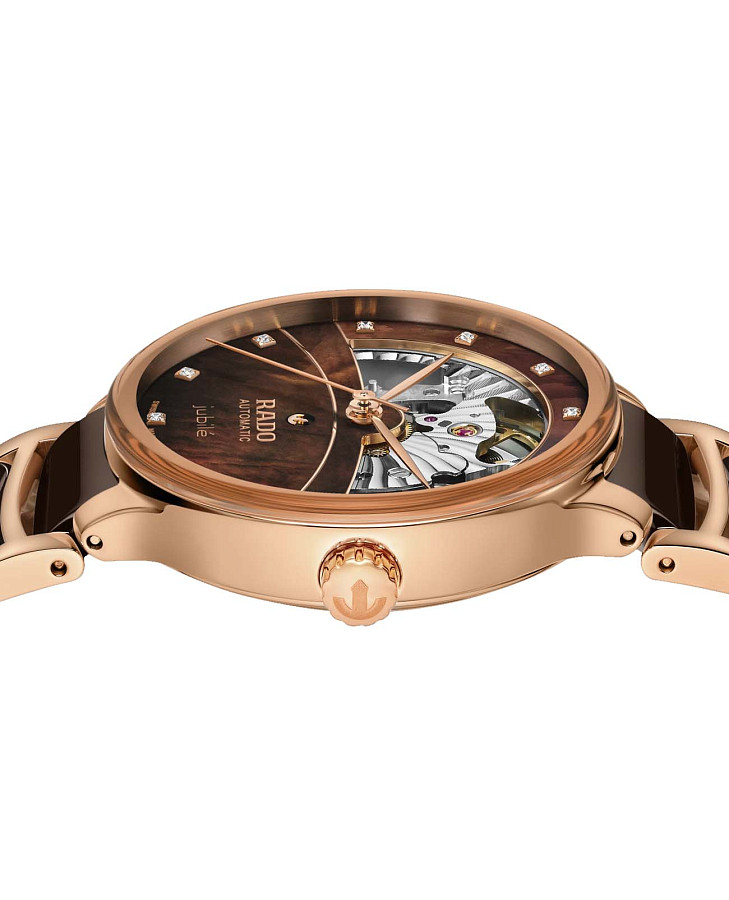 Часы Rado Centrix Automatic Diamonds Open Heart R30029902 — высокотехнологичная керамика + нержавеющая сталь с pvd покрытием, женские