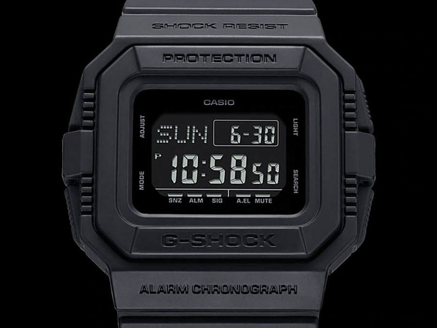 Часы Casio G-Shock DW-D5500BB-1 — черный, пластик