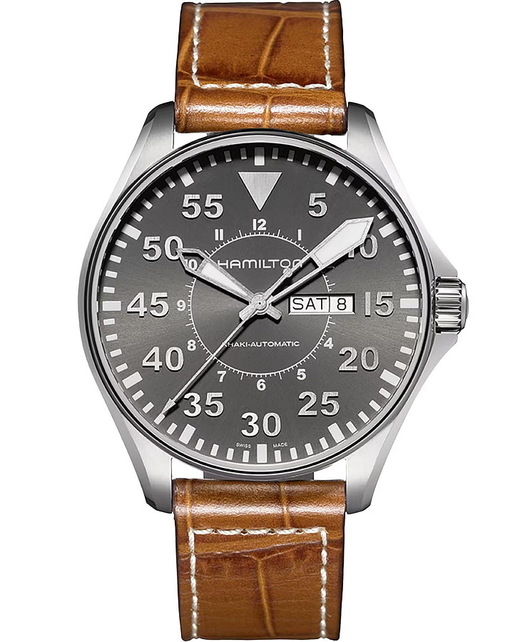 Часы Hamilton Khaki Aviation Pilot Day Date Auto H64715885 — мужские, черный