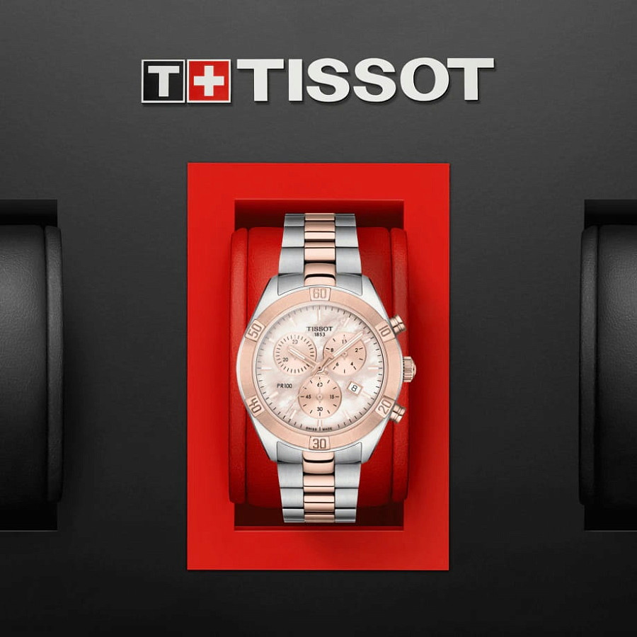 Часы Tissot PR 100 Sport Chic Chronograph T101.917.22.151.00 — сталь металл, Швейцария