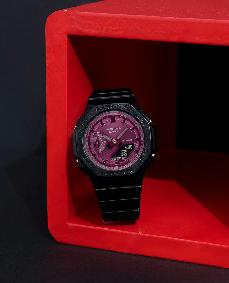 Часы Casio G-Shock GMA-S2100RB-1ADR (GMA-S2100RB-1A) — женские, черный