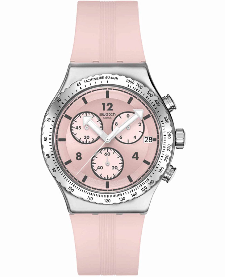 Часы Swatch I New Chrono YVS532 — мужские, розовый
